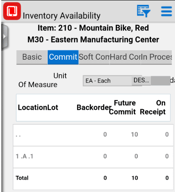 inventory Availability JDE 9.2
