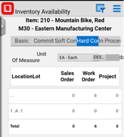 inventory Availability JDE 9.2